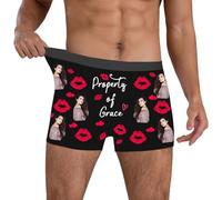 Générique Boxers Homme avec Photo Personnalisée, Cadeau Personnalisé de Saint-Valentin pour Petit-ami, Papa ou Mari