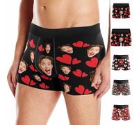 Générique Boxers pour Homme avec Photo de Visage Personnalisée, Cadeau Personnalisé pour la Saint-Valentin ou Son Anniversaire