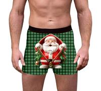 Générique Boxers sous-vêtements à thème avec imprimé Rennes et Flocons de Neige, Slips festifs, Doux, Confortables et Respirants pour Le Quotidien (Green, XXL)