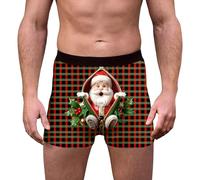 Générique Boxers sous-vêtements imprimés Rennes et Flocons de Neige, Slips Confortables et festifs pour Homme, Doux et Respirants, Taille élastique. (Multicolour, XXL)