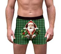Générique Boxers sous-vêtements imprimés Rennes et Flocons de Neige, Slips Confortables et festifs pour Homme, Doux et Respirants, Taille élastique. (Green, XXL)