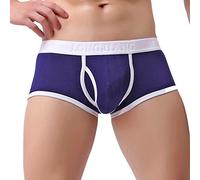 Générique Boxeur Masculin Bulge Solid Underwear Briefs Mens Underpants Shorts sous-vêtements pour Hommes Ensemble Pyjama Jeunes(Bleu,S)