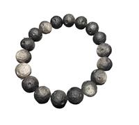 Générique Bracelet 10mm à 11.5mm, argent naturel, obsidienne, pierre précieuse, cristal, perle de planète(10 to 11mm)