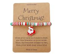 Générique Bracelet 8 Précieuses Valentin Phrases Bijoux Soft Ceramic Bead Bracelet Mm Argenté Naturelle Maman Quartz Bijoux (E, One Size)