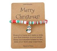 Générique Bracelet 8 Précieuses Valentin Phrases Bijoux Soft Ceramic Bead Bracelet Mm Argenté Naturelle Maman Quartz Bijoux (F, One Size)