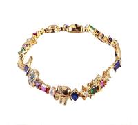 Générique Bracelet à breloques céleste - Chaîne à maillons en cristaux multicolores, bracelets colorés en cristal étoile, lune, soleil, cadeau étincelant pour les filles amateurs d'astrologie (A#)