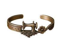 Générique Bracelet à motif machine à coudre, bijou vintage inspiré de la machine à coudre avec mètre ruban, pour couturière, quilteuse, tailleur et passionnée de couture (1pc)