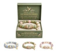 Générique Bracelet Bluebird Blessings avec boîte-cadeau, bracelet de bénédiction papillon colibri, de charme d’oiseau inspirant pour femmes et hommes (Hummingbird)