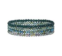 Générique Bracelet Boho pour Femmes, Bracelets en Cristal Bracelets en Perles Bracelet de perles en cristal Perles Multicolores sur Corde Élastique Cadeaux d'Anniversaire (Vert)