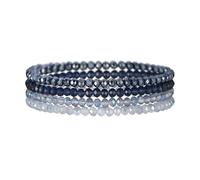 Générique Bracelet Boho pour Femmes, Bracelets en Cristal Bracelets en Perles Bracelet de perles en cristal Perles Multicolores sur Corde Élastique Cadeaux d'Anniversaire (Bleu)