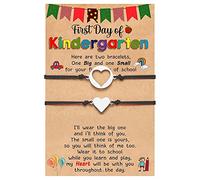 Générique Bracelet Bracelet Mamie Largeur Bracelet ensemble pour 2 jour d'école bracelet maman et moi bracelets pour mère fille filles garçons Rose Bracelets Jonc Empilable Bijoux (Black, One Size)