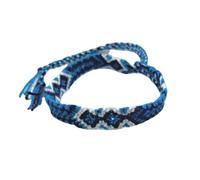 Générique Bracelet Brésilien Tressé Bleu Turquoise blanc fait Main, en Coton, à Nouer, Artisanal, pour Adultes et Enfants