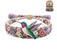 Générique Bracelet Brodé D’oiseaux Fait À La Main, Réglable, Offrant Des Encouragements Et Une Émotion Résiliente, Cadeau For Les Femmes Et Les Amoureux Des Oiseaux(A)