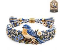 Générique Bracelet Brodé D’oiseaux Fait À La Main, Réglable, Offrant Des Encouragements Et Une Émotion Résiliente, Cadeau For Les Femmes Et Les Amoureux Des Oiseaux(B)