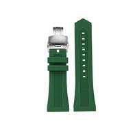 Générique Bracelet caoutchouc silicone 28mm, Compatible Avec SevenFriday série M1 M2 P1 V3 Q1, accessoire bracelet remplacement homme(Green silver,26mm)