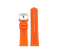 Générique Bracelet caoutchouc silicone 28mm, Compatible Avec SevenFriday série M1 M2 P1 V3 Q1, accessoire bracelet remplacement homme(Orange silver pin,26mm)