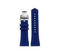 Générique Bracelet caoutchouc silicone 28mm, Compatible Avec SevenFriday série M1 M2 P1 V3 Q1, accessoire bracelet remplacement homme(Blue silver,26mm)