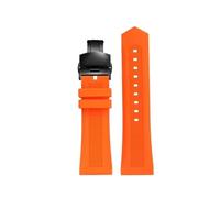 Générique Bracelet caoutchouc silicone 28mm, Compatible Avec SevenFriday série M1 M2 P1 V3 Q1, accessoire bracelet remplacement homme(Orange black,26mm)
