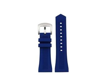 Générique Bracelet caoutchouc silicone 28mm, Compatible Avec SevenFriday série M1 M2 P1 V3 Q1, accessoire bracelet remplacement homme(Blue silver pin,28mm)