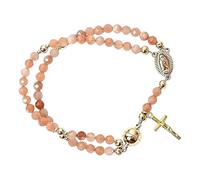 Générique Bracelet chapelet - Bijoux de prière religieuse avec breloque en forme de, souvenir communion chrétienne, perles prière baptême, bracelet dévotion catholique, équipement cérémonie d'église