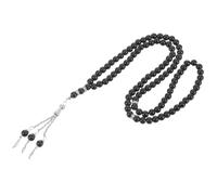 Générique Bracelet Chapelet Bouddhiste Noir Perles Lisses Décoratives Bracelet Religieux Unisexe Style Retro Accessoire Confortable pour Pèlerinage Fête et Usage Quotidien