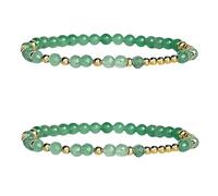 Générique Bracelet code Morse vert Lucky B*tch, bracelet code Morse à perles pour femmes, bracelet motivant avec message caché (Gold)