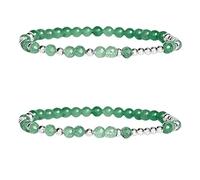 Générique Bracelet code Morse vert Lucky B*tch, bracelet code Morse à perles pour femmes, bracelet motivant avec message caché (Silver)
