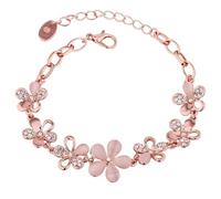 Générique Bracelet Couple Avec Perlé Bijoux Fresh Flower Design. Exquisite Hand Ornament For Women. To Your Style. Ideal For Daily Wear Bracelet 4 Bracelet Jonc Plusieurs Bijoux (Pink, One Size)