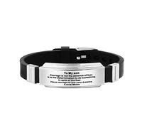 Générique Bracelet Couple Cadeau Bracelet famille jour acier main cadeau SON lien en acier inoxydable mon aux bracelets en Silicone (F, One Size)