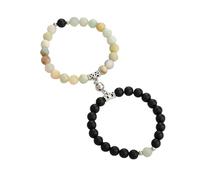 Générique Bracelet Couple Cadeau Bracelets magnétiques avec volcanique naturelle pour les couples pour exprimer leur amour (E, One Size)