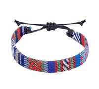 Générique Bracelet Couple Cadeau Couleur Corde Tissé Bohême Bracelet Réglable Boho Surfer Pour Hommes Femmes Mince Chaîne Corde À La Main Plage Coloré (M, One Size)