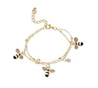 Générique Bracelet Couple Cadeau Petite Abeille Bracelet Chaîne Réglable Bijoux Cadeau Pour Femmes Filles Cadeaux Exquis Bijoux Pour Femmes (Black, One Size)
