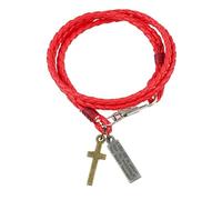 Générique Bracelet Cuir Femme, Bracelet En Cuir Multicouche Pour Homme, Fin, Fait Main, Avec Breloque En Croix, Idéal Pour Un Couple, Idéal Comme Cadeau D'Anniversaire Pour Papa, Lui Ou Son Mari