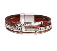 Générique Bracelet Cuir Homme, Bracelet Croisé Pour Femme, Style Bohème, En Cuir, Avec Fermoir Magnétique, Amulette De Méditation, Manchette Faite À La Main, Bijoux En Pierres Précieuses, Ma