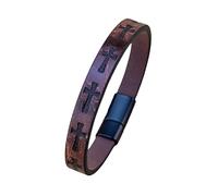 Générique Bracelet Cuir Homme, Bracelet En Cuir Croisé Pour Homme, Bijou De Style Crucifix, Bijou De Méditation, Amulette, Fait Main, Idéal Pour Halloween, Idéal Pour Papa, Lui Ou Son Mari, Ca
