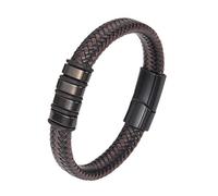 Générique Bracelet Cuir Homme, Bracelet En Cuir Tressé Fait Main, Manchette Torsadée, Bijoux Avec Fermoir Magnétique, Bijoux Vintage Avec Pochette, Cadeaux D'Anniversaire Pour Papa, Lui, Mari,