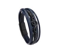 Générique Bracelet Cuir Homme, Bracelet Tressé Multicouche Fait Main, Bijoux En Cuir Avec Note De Musique Et Fermoir Magnétique, Bijoux Vintage Avec Pochette, Cadeaux D'Anniversaire Pour Papa, L