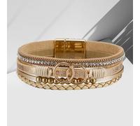Générique Bracelet Cuir Homme, Bracelets Boho Wrap En Cuir Doré Avec Perles, Bijoux Empilables, Bijoux Infinity Avec Fermoir, Accessoires En Pierres Précieuses, Cadeaux D'Anniversaire Pour Femme