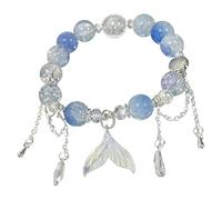 Générique Bracelet De Bracelet Bracelet Naturelle Bijoux Pendant Bracelets Charming Charm Hand Chain Adjustable Handchain For Women Jewelry Phrases Noir Couple Petite Mm Anneaux (Blue, One Size)