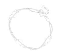 Générique Bracelet de Charmes en Forme de Cœur | Bracelet Chaîne d'Amour pour Femme,Bijou de Mode à Double Couche pour Femmes, Adolescentes, Anniversaire, Mariage et Cadeaux de Fête