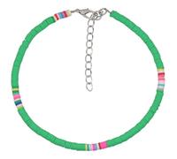 Générique Bracelet de Cheville Bohème Soi-même, Chaîne en Pâte Polymère Verte, Style Plage Mixte, Bijou Femme, Accessoire D'été Léger et Coloré
