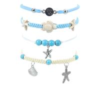 Générique Bracelet de Cheville Turquoise et Chaîne de Pied en Alliage et Fil de Cire, Étanche et Solide, Mode Plage pour Femmes et Filles, Ensemble 1 Pièce pour Usage Quotidien
