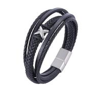 Générique Bracelet De Foi Pour Homme, Bracelet En Cuir Tressé Multicouche Avec Fermoir Magnétique, Cadeau Pour Lui, Votre Petit Ami, Pour Un Anniversaire Ou Noël, 19,5 Cm