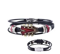 Générique Bracelet de guitare | Bracelets de style punk réglables | Bracelet multicouche tressé à la main, bijoux à la mode pour mélomanes hommes femmes concerts jeunes de la vie quotidienne