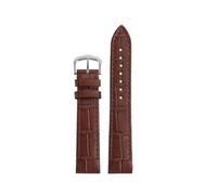 Générique Bracelet de montre à dégagement rapide compatible avec le bracelet en cuir vache Cartier Santos Dumont for femme boucle ardillon noir bleu marron 17,5 mm 15(Brwon silver,15.5mm)