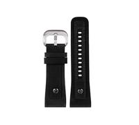 Générique Bracelet de montre compatible avec Seven Friday, bracelet en cuir véritable, vache vintage givré, 28 mm(Black-Steel)
