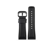 Générique Bracelet de montre compatible avec Seven Friday, bracelet en cuir véritable, vache vintage givré, 28 mm(Black(PW)-Black)