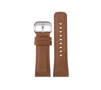 Générique Bracelet de montre compatible avec Seven Friday, bracelet en cuir véritable, vache vintage givré, 28 mm(Brown(MS)-steel)