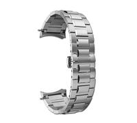 Générique Bracelet de montre en acier inoxydable à extrémité incurvée argentée 20 mm, compatible avec le chronographe IWC Portugieser IW358312 IW371607, bracelet métal massif