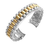 Générique Bracelet de montre en acier inoxydable solide compatible avec Rolex Datejust for Oyster Watchband hommes, boucle déployante incurvée, bracelet(Silver-Gold)